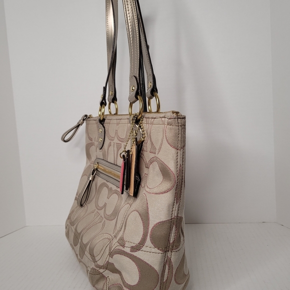 Coach Poppy Metallic Hallie Tote #M1220-23473 - Picture 5 of 16